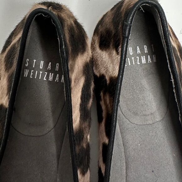 Stuart Weitzman Ponyhair Animal Print Flats With Bow Size 6.5 - Picture 12 of 15